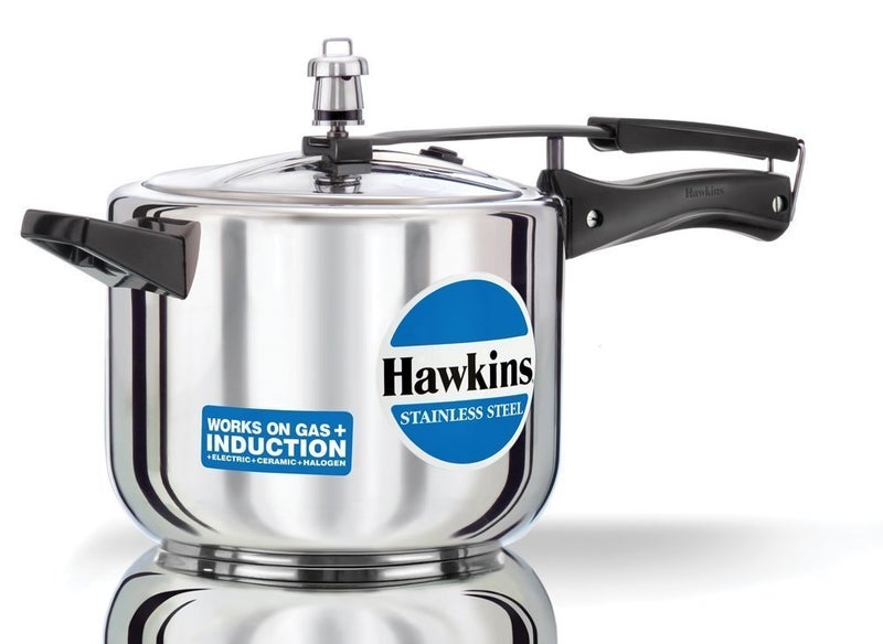 Hawkins هاوكينز قدر ضغط 5 لتر، غطاء داخلي من الفولاذ المقاوم للصدأ، قدر تحريض، فضي (HSS50) - Image 1