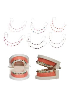 HaLunhi Temporary Dental Decorations With Metal Wires，Metal Brackets And Orthodontic Ligatures，Props For Orthodontists To Explain，Props for Dental Students to Practice （White）  - Image 4
