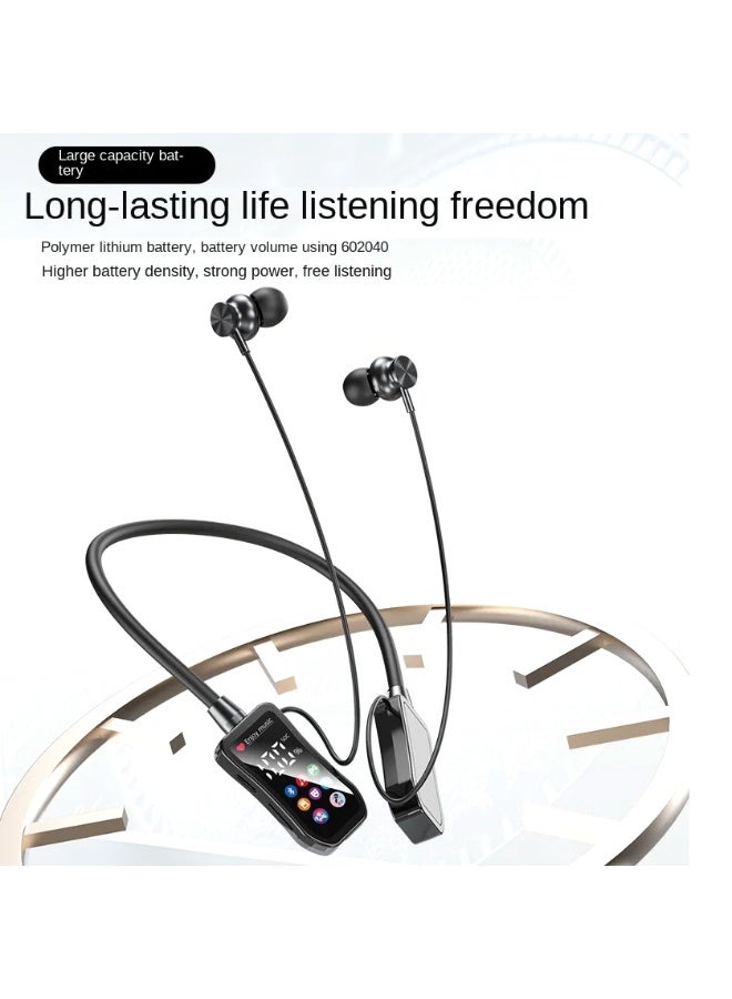 OALE Bluetooth In-Ear Neckband Earbuds, V5.4, Magnetic, 30H Playback, LCD, MicroSD Memory Card Support, Intelligent Noise Reduction (Black) - Image 2