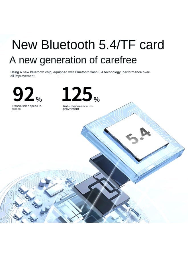 OALE Bluetooth In-Ear Neckband Earbuds, V5.4, Magnetic, 30H Playback, LCD, MicroSD Memory Card Support, Intelligent Noise Reduction (Black) - Image 4