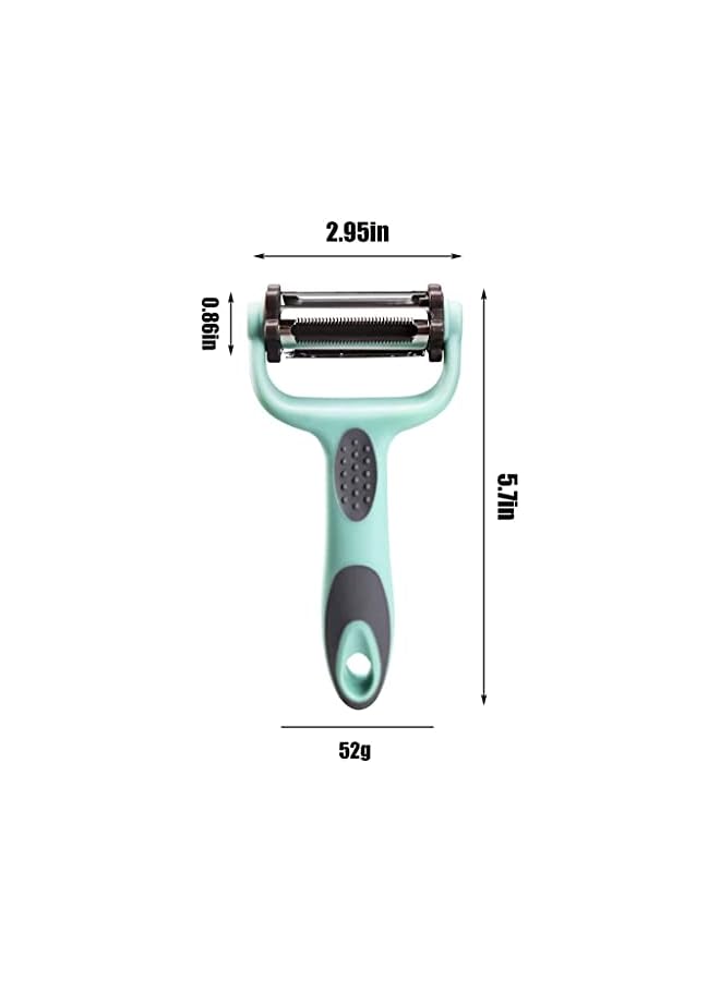Delfino Kitchen Peeler and Potato Peeler, Stainless Steel Peelers for Vegetables, Carrots, and Fruits, with Sharp Blades, Multi-Functional Kitchen Tools 3-in-1（Blue) - Image 3