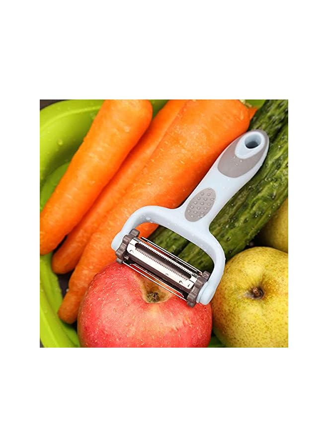 Delfino Kitchen Peeler and Potato Peeler, Stainless Steel Peelers for Vegetables, Carrots, and Fruits, with Sharp Blades, Multi-Functional Kitchen Tools 3-in-1（Blue) - Image 5