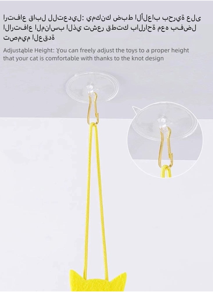 Generic - 3PCS Retractable Interactive Cat Toys for Indoor Cats, Cat Interactive Teaser Kitten Teasing Rope Pet Hanging Door Toy, Indoor Kitten Jump Exercise Toys interactive Elastic Hanging Rope Door for Cat Self Play Chase - Image 1