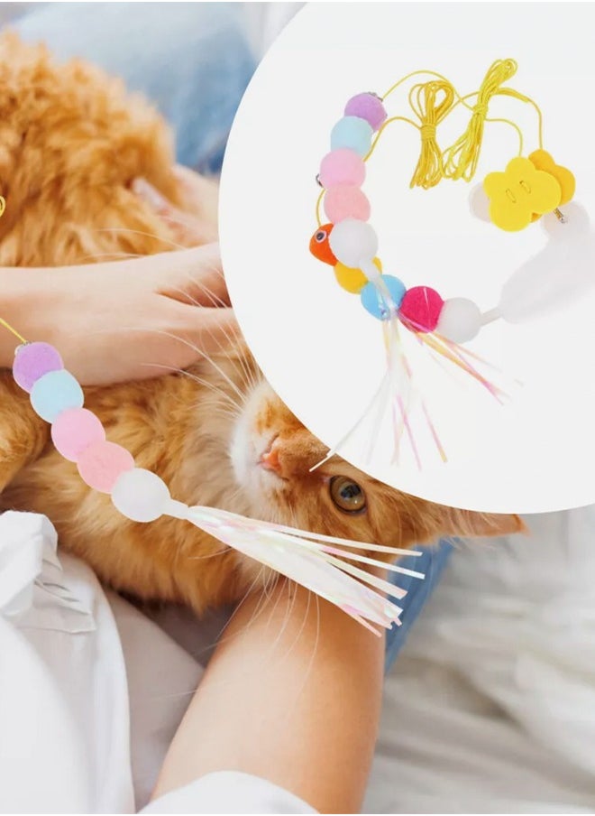 Generic - 3PCS Retractable Interactive Cat Toys for Indoor Cats, Cat Interactive Teaser Kitten Teasing Rope Pet Hanging Door Toy, Indoor Kitten Jump Exercise Toys interactive Elastic Hanging Rope Door for Cat Self Play Chase - Image 1