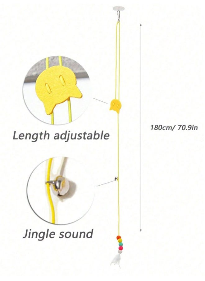 Generic - 3PCS Retractable Interactive Cat Toys for Indoor Cats, Cat Interactive Teaser Kitten Teasing Rope Pet Hanging Door Toy, Indoor Kitten Jump Exercise Toys interactive Elastic Hanging Rope Door for Cat Self Play Chase - Image 1