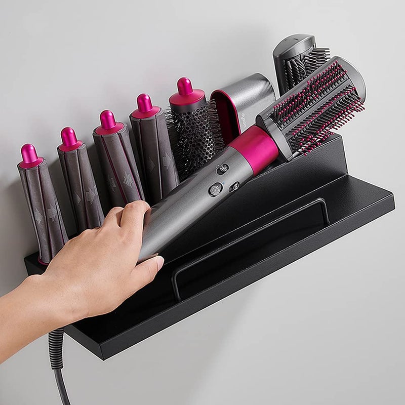 DALUOBO DALUOBO Storage Holder for Dyson Airwrap Curling Iron Accessories Wall Mounted Rack Bracket Stand with Adhesive for Home Bathroom Organizer Black  - Image 2