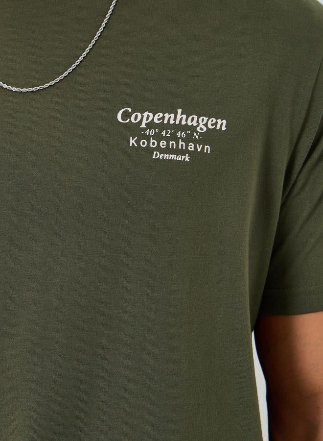 Styli Men Olive Graphic Print Short Sleeve T-Shirt - Image 4