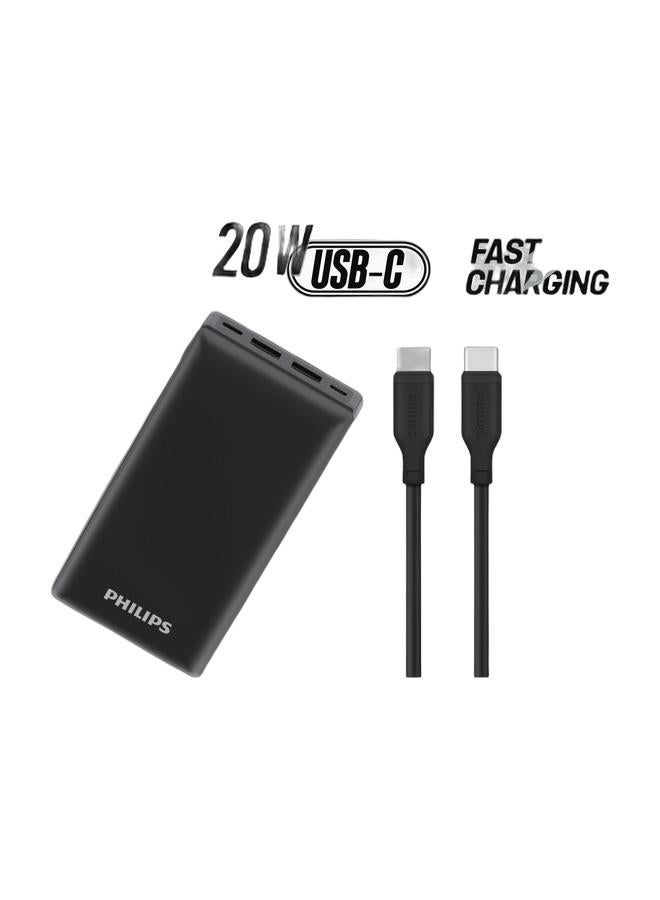 Philips [Ultimate Charging Bundle] Philips 20000mAh 20W Power Bank & 60W Fast Charging USB-C Silicone Cable (1.2m) - 2-in-1 Travel Power Solution - Image 2