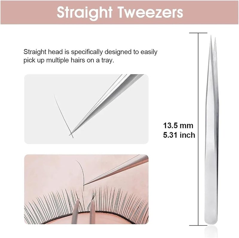 Stainless Steel Super Hard Non Magnetic Eyelash Tweezer Makeup Tool Tweezer Blooming - Image 4