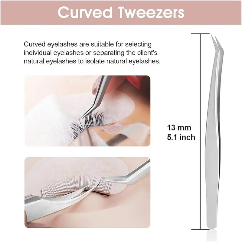 Stainless Steel Super Hard Non Magnetic Eyelash Tweezer Makeup Tool Tweezer Blooming - Image 3