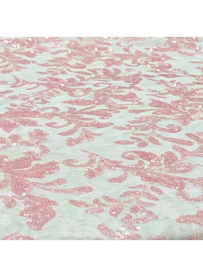 Sequin Fabric by 1M Glitter Fabric Pink Sparkly Fabric for Wedding Costumes Tail Sewing Dress Tablecloth DIY Crafts - Image 2