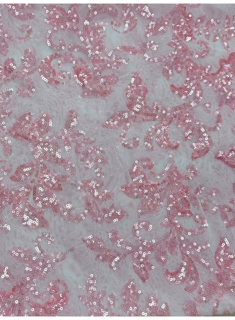 Sequin Fabric by 1M Glitter Fabric Pink Sparkly Fabric for Wedding Costumes Tail Sewing Dress Tablecloth DIY Crafts - Image 5