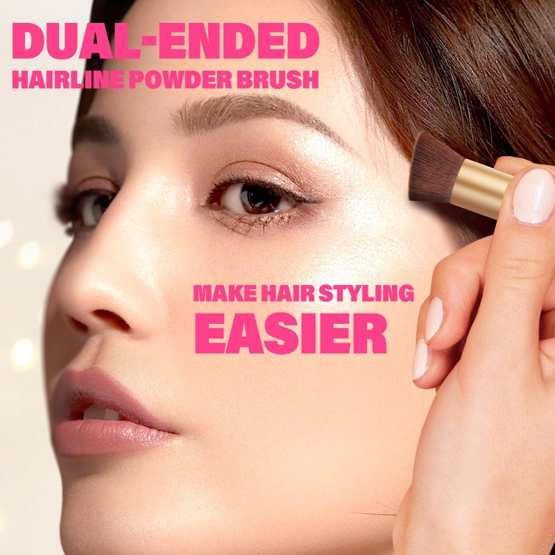 efly Dual-Ended Hair Makeup Brush - Precision Hairline Powder With Sponge Tip For Seamless Blending - Root Touch Up & Hair Contour - Image 2