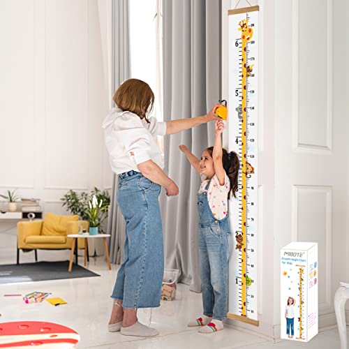 Mibote Baby Growth Height Chart Handing Ruler Wall Decor for Kids, Canvas Removable Height Growth Chart 79" x 7.9" (Giraffe) - Image 2