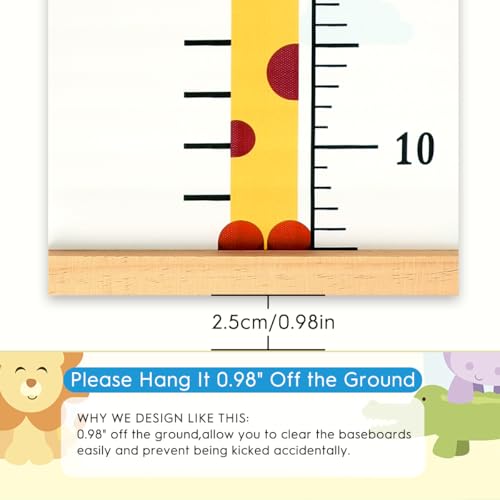 Mibote Baby Growth Height Chart Handing Ruler Wall Decor for Kids, Canvas Removable Height Growth Chart 79" x 7.9" (Giraffe) - Image 5