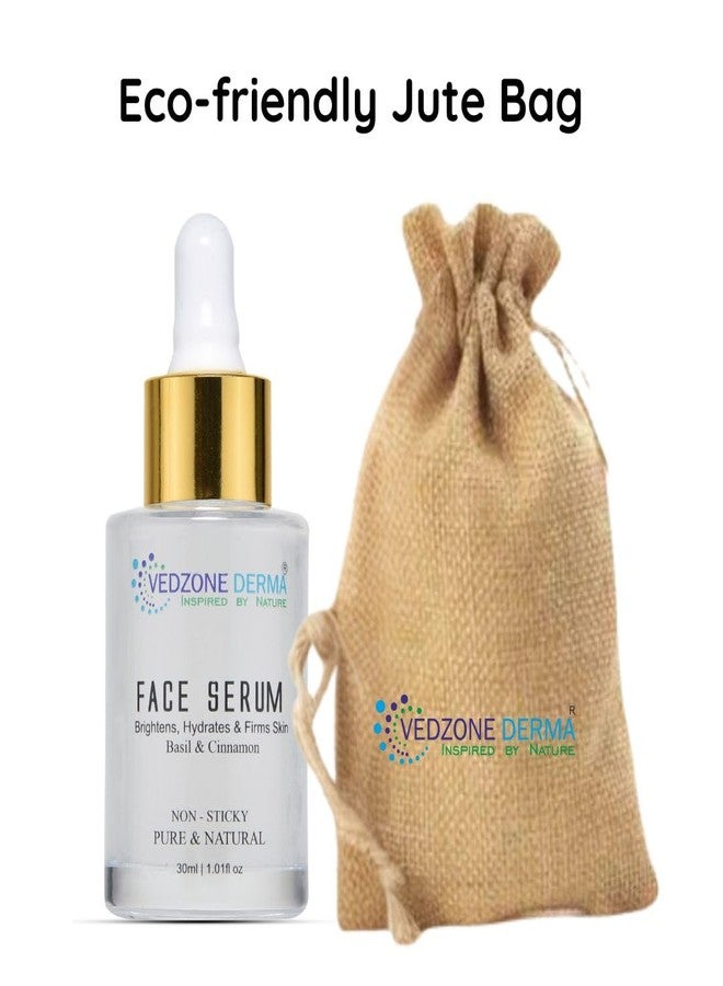 Vedzone Derma Skin Brightening Face Serum 30ml | Hydrating Ayurvedic Face Serum with Basil & Cinnamon | Natural Anti-Acne, Glowing Skin & Radiance Boosting Serum for All Skin Types - Image 3