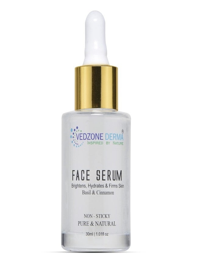 Vedzone Derma Skin Brightening Face Serum 30ml | Hydrating Ayurvedic Face Serum with Basil & Cinnamon | Natural Anti-Acne, Glowing Skin & Radiance Boosting Serum for All Skin Types - Image 1