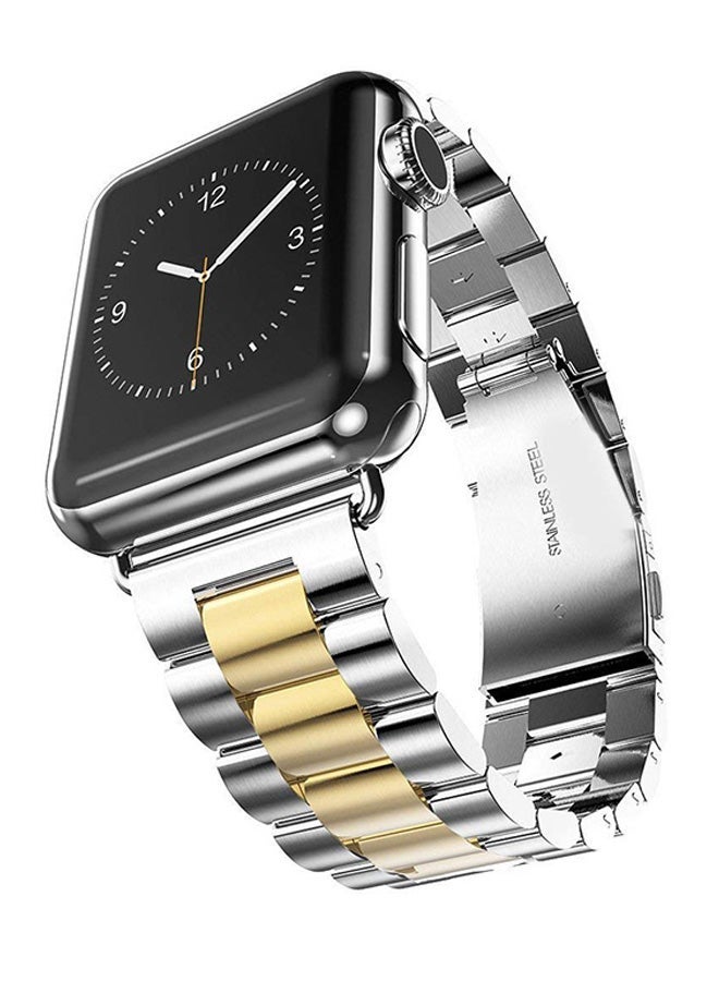 NIBEMINENT Replacement Band For Apple Watch Series 3/2/1 Gold/Silver - Image 2