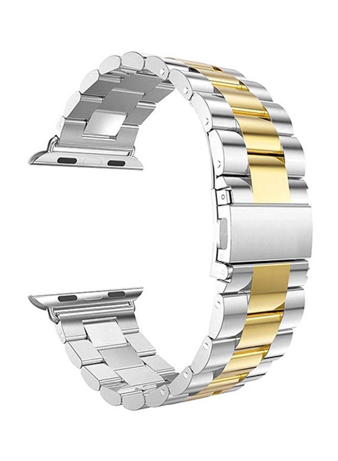 NIBEMINENT Replacement Band For Apple Watch Series 3/2/1 Gold/Silver - Image 1