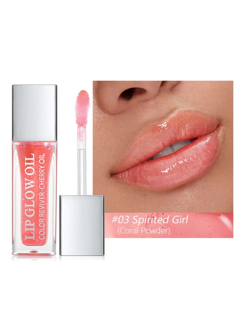 Excefore Plumping Lip Oil Hydrating Lip Gloss Tinted Lip Balm Lip Care Transparent Toot Lip Oil Long Lasting Nourishing Lip Glow Oil Non Sticky Big Brush Head Glitter Shine Primer Lip Tint - Image 3