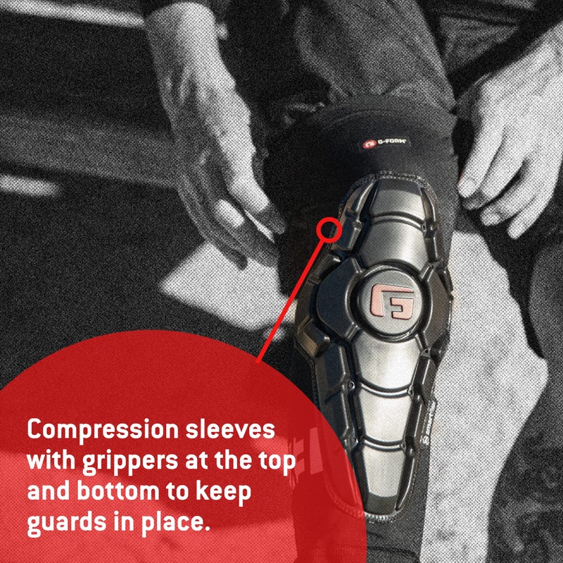 G-Form Pro-X3 Mountain Bike Knee Guards - Biking Knee Guards for Athletes - Knee Compression Sleeve for Mountain Biking & More - Protection Pads for Knee Support - Triple Matte Black, XS - Image 5