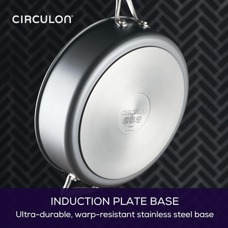 Circulon A1 Series with ScratchDefense Technology Nonstick Induction Saut Pan with Helper Handle and Lid 5 Quart Graphite - Image 5