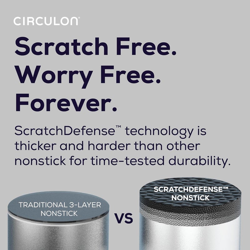 Circulon A1 Series with ScratchDefense Technology Nonstick Induction Saut Pan with Helper Handle and Lid 5 Quart Graphite - Image 4