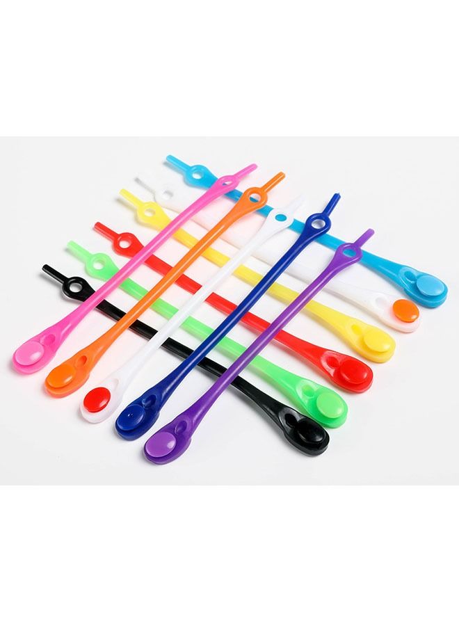 ZCM-HAPPY 12-Piece Elastic Silicone Waterproof No Tie Shoelaces Set  - Image 5