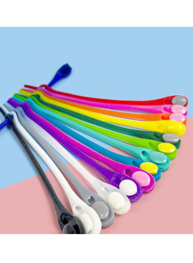 ZCM-HAPPY 12-Piece Elastic Silicone Waterproof No Tie Shoelaces Set  - Image 4