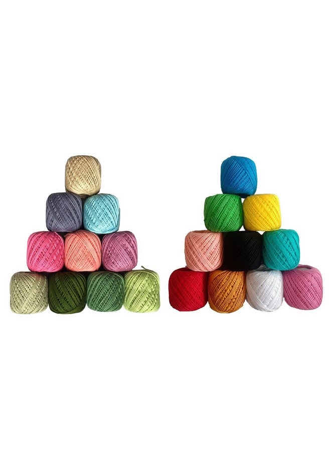 Homeistic Applience Homeistic Applience Crochet Cotton Tatting Thread Yarn for Knitting and Craft Making Combo 35 to 40 m Approximate and Thread Size is 1 MM (2nd Light + 3rd Regular Multicolor, Pack of 20) - Image 1
