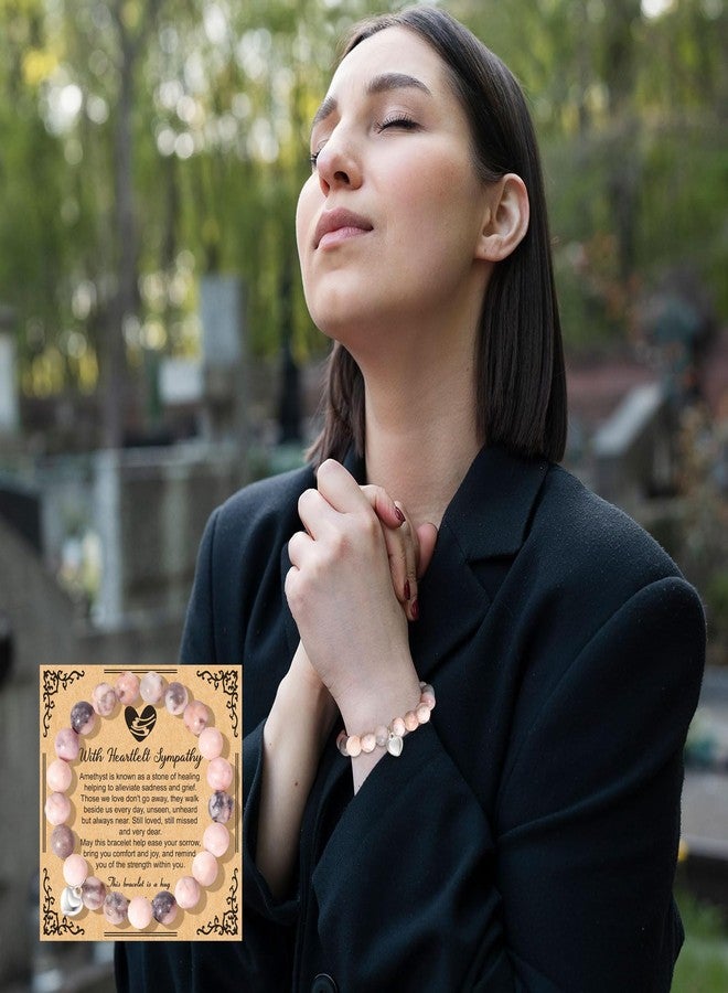 Your Always Charm هدايا التعزية لفقدان الأحباء أساور تذكارية للنساء سوار كريستالي للشفاء مع سحر القلب هدايا تذكارية للحزن للزوجة والأم - Image 2
