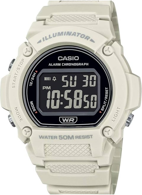 CasioW219H Series Men s Digital Watch 50M WR LED Illuminator 100 SEC Chronograph 1/100 SEC Stopwatch Daily Alarm Hourly Time Signal Auto Calendar 7 Year Battery
