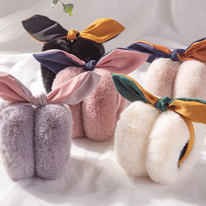 Winter Warm Plush Earmuffs Foldable Frostproof For Homework White One Size - Image 4