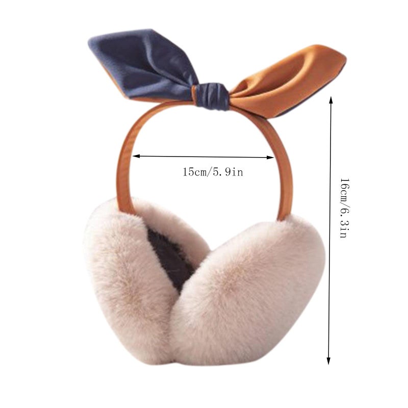 Winter Warm Plush Earmuffs Foldable Frostproof For Homework White One Size - Image 5