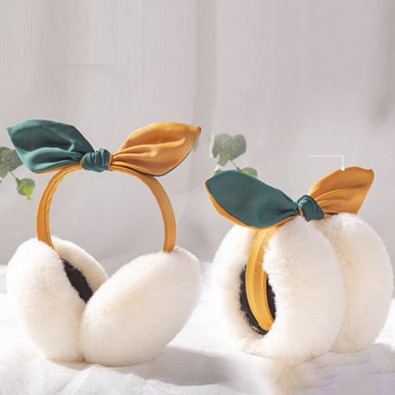 Winter Warm Plush Earmuffs Foldable Frostproof For Homework White One Size - Image 3