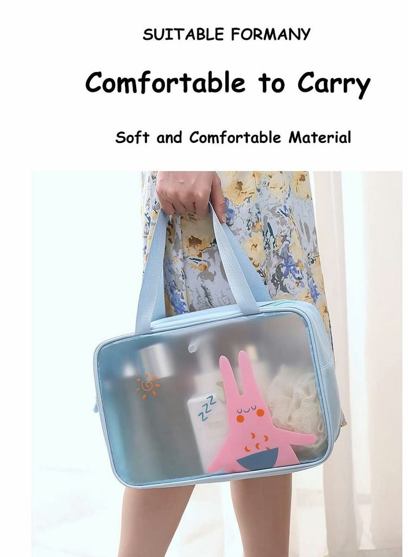 NIBEMINENT Toiletry Bag, 3Pcs Translucent Waterproof Travel Makeup Cosmetic Bag Clear Make Up Organizer with Cartoon - Image 4