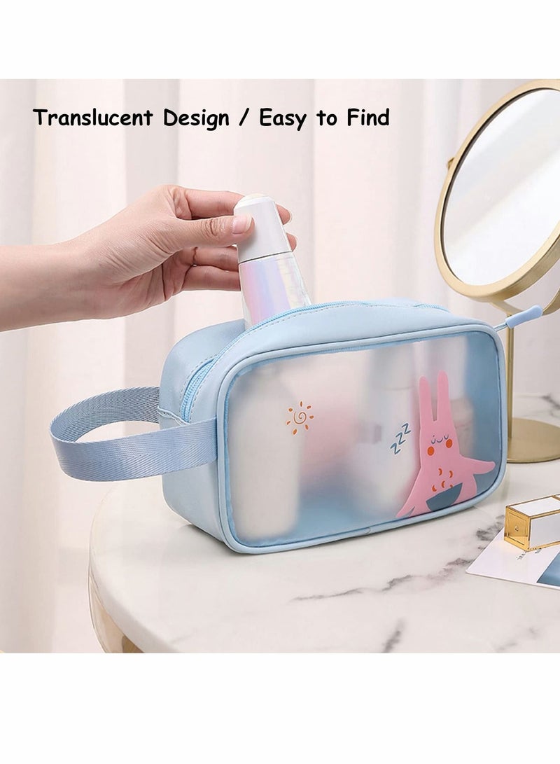 NIBEMINENT Toiletry Bag, 3Pcs Translucent Waterproof Travel Makeup Cosmetic Bag Clear Make Up Organizer with Cartoon - Image 5
