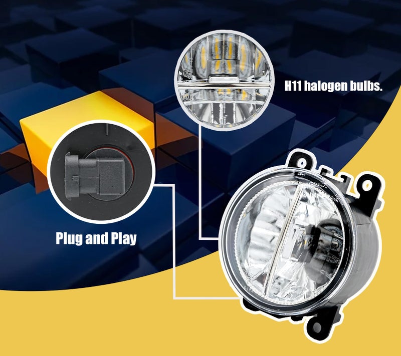 LEVANLIGHT Pair LH+RH LED Fog Light Bumper Lamp LED Bulbs Clear Lens With Screws For Ford Explorer 2011-2015 For Subaru Impreza 2012-2018 (For Subaru Impreza 2012-2018) - Image 4