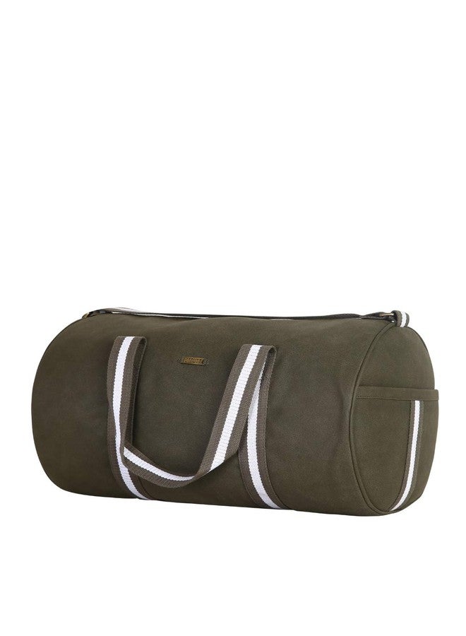 Strutt Premium Leatherette Stylish & Lightweight Travel Duffle Bag for Women, Premium Duffel Bag for Travelling & Gym - OliveGreen & White - Image 2
