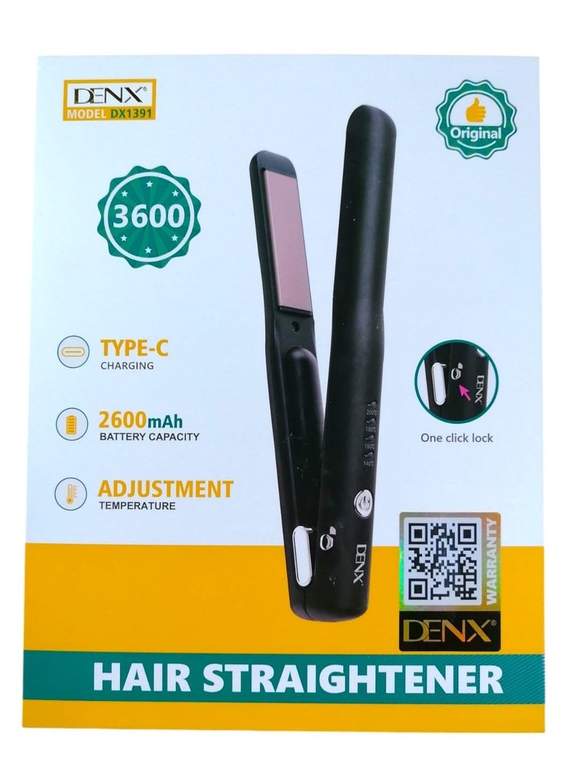 Denx Ceramic Hair Straightener With Ceramic Coating For Smooth Gliding. 30-Second Heating. Adjustable Temperature Up To 200°C. - Image 3