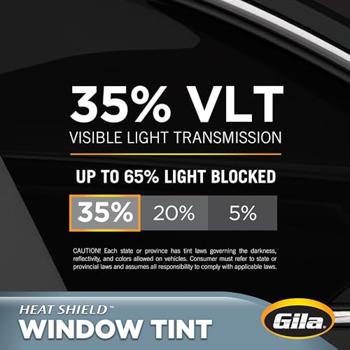 Gila جلا® درع الحرارة 35% VLT تظليل نوافذ السيارات تحكم في الحرارة تحكم في الوهج خصوصية 2 قدم × 6.5 قدم (24 بوصة × 78 بوصة)، دخان داكن 35% (HPB046) - Image 4