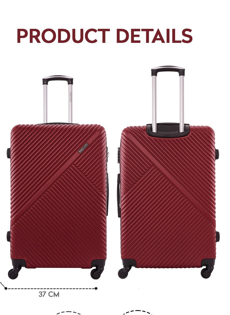 PARAJOHN Aurora Cabin-Size Small (20-Inch) ABS Hard Case Luggage Trolley Bag with 4 Spinner Wheels and Lock – Burgundy  - Image 4