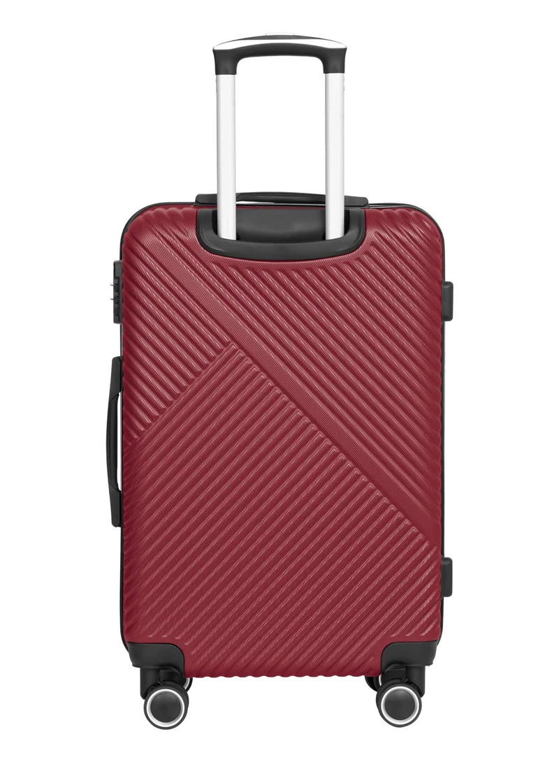 PARAJOHN Aurora 20 Inch Cabin Size Carry-On Luggage – 10kg Lightweight ABS Hard Shell Trolley Bag with 4 Wheel Spinner & Combination Lock, Burgundy
