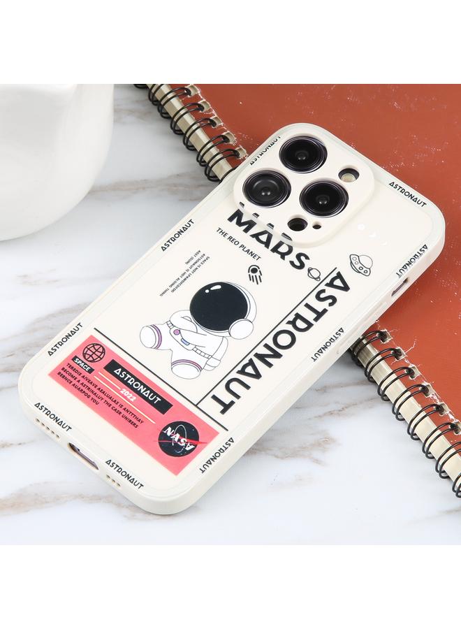 S-TOP Case For iPhone 16 Plus Astronaut Pattern Silicone Straight Edge Phone Case - Image 2