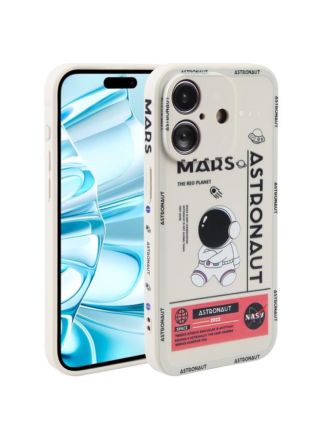 S-TOP Case For iPhone 16 Plus Astronaut Pattern Silicone Straight Edge Phone Case - Image 1