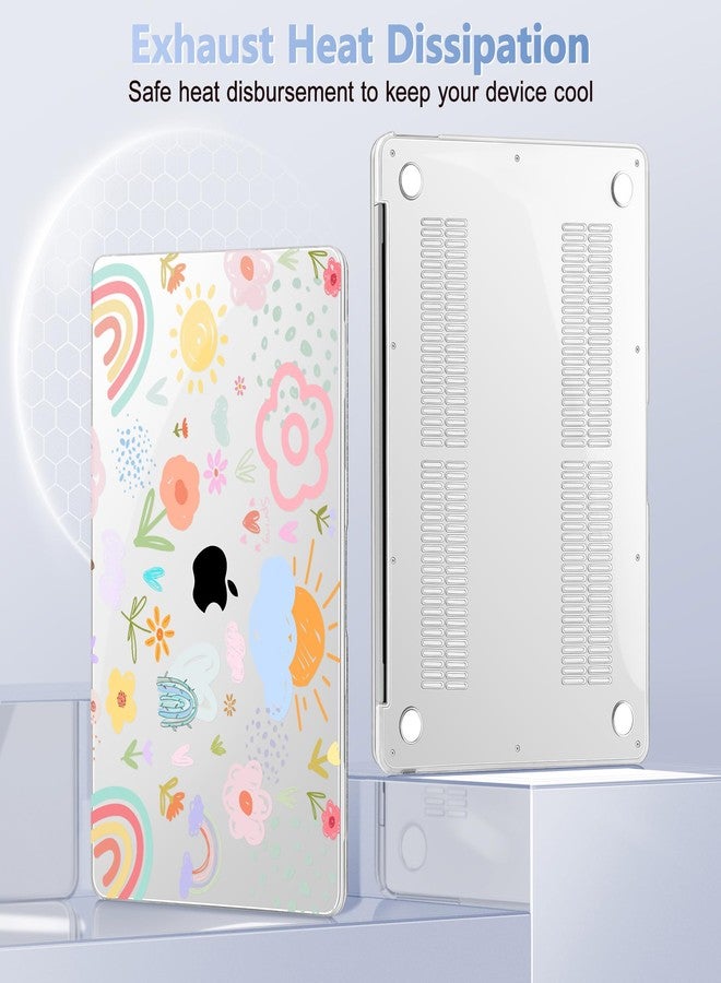 May Chen Compatible with MacBook Air 13 inch Case 2022 2021, 2020-2018 Release Model: M1 A2337 A2179 A1932, Plastic Hard Shell Case Cover for Mabook Air 13 inch with Retina Dispaly, Rainbows Flowers - Image 5