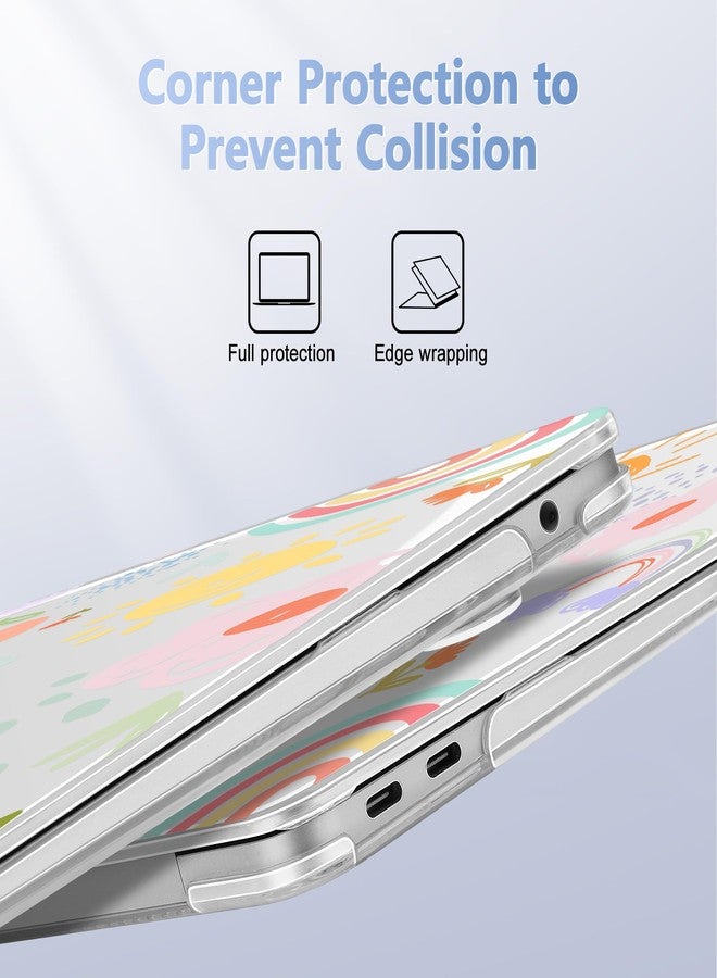 May Chen Compatible with MacBook Air 13 inch Case 2022 2021, 2020-2018 Release Model: M1 A2337 A2179 A1932, Plastic Hard Shell Case Cover for Mabook Air 13 inch with Retina Dispaly, Rainbows Flowers - Image 3