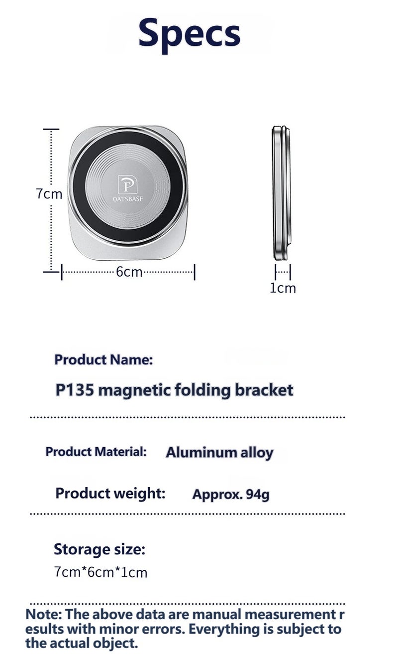 Oatsbasf Eary Gym Magnetic Phone Holder Mount For Wall Portable Aluminum Metal Stand With Foldable Pocket Size Gym Essentials Accessories - Image 5