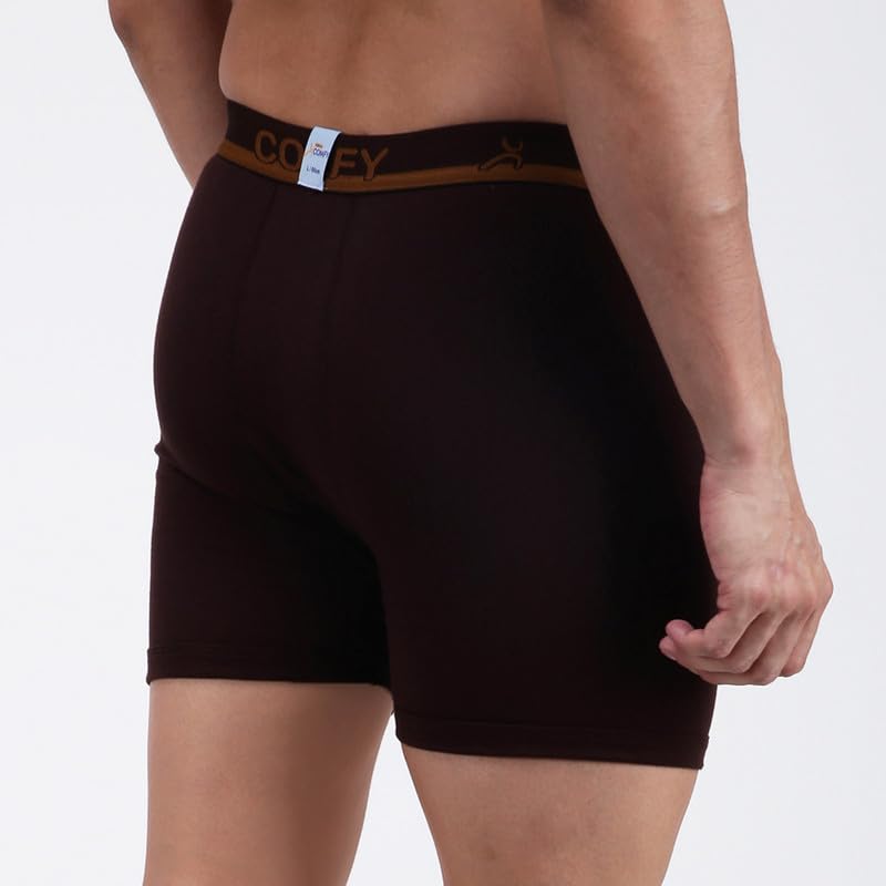 Amul Comfy Men's Trunk Underwear | Soft Outer Elastic | Soft Waistband | Breathable Comfortable Innerwear | Pack of 10 | Color May Vary Coffee Brown - Image 3