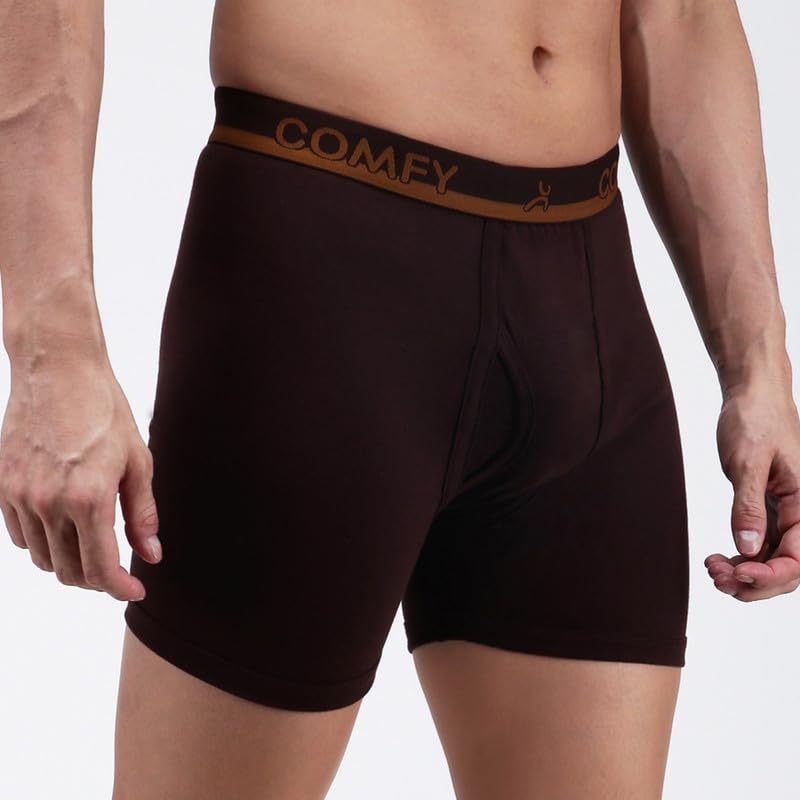 Amul Comfy Men's Trunk Underwear | Soft Outer Elastic | Soft Waistband | Breathable Comfortable Innerwear | Pack of 10 | Color May Vary Coffee Brown - Image 5